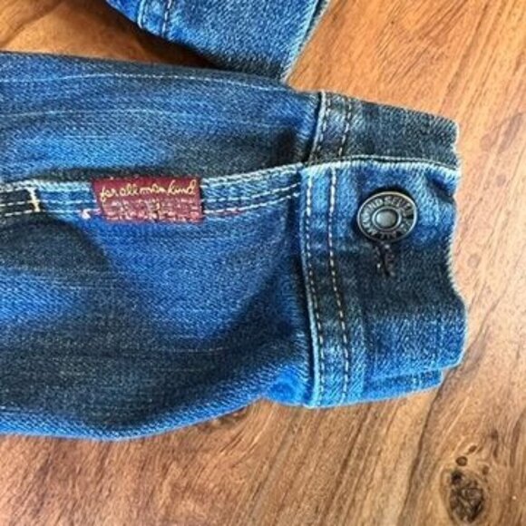 Vintage 7 For All Mankind Women's Blue Denim Jacket With Button Front & Pockets - Picture 16 of 16